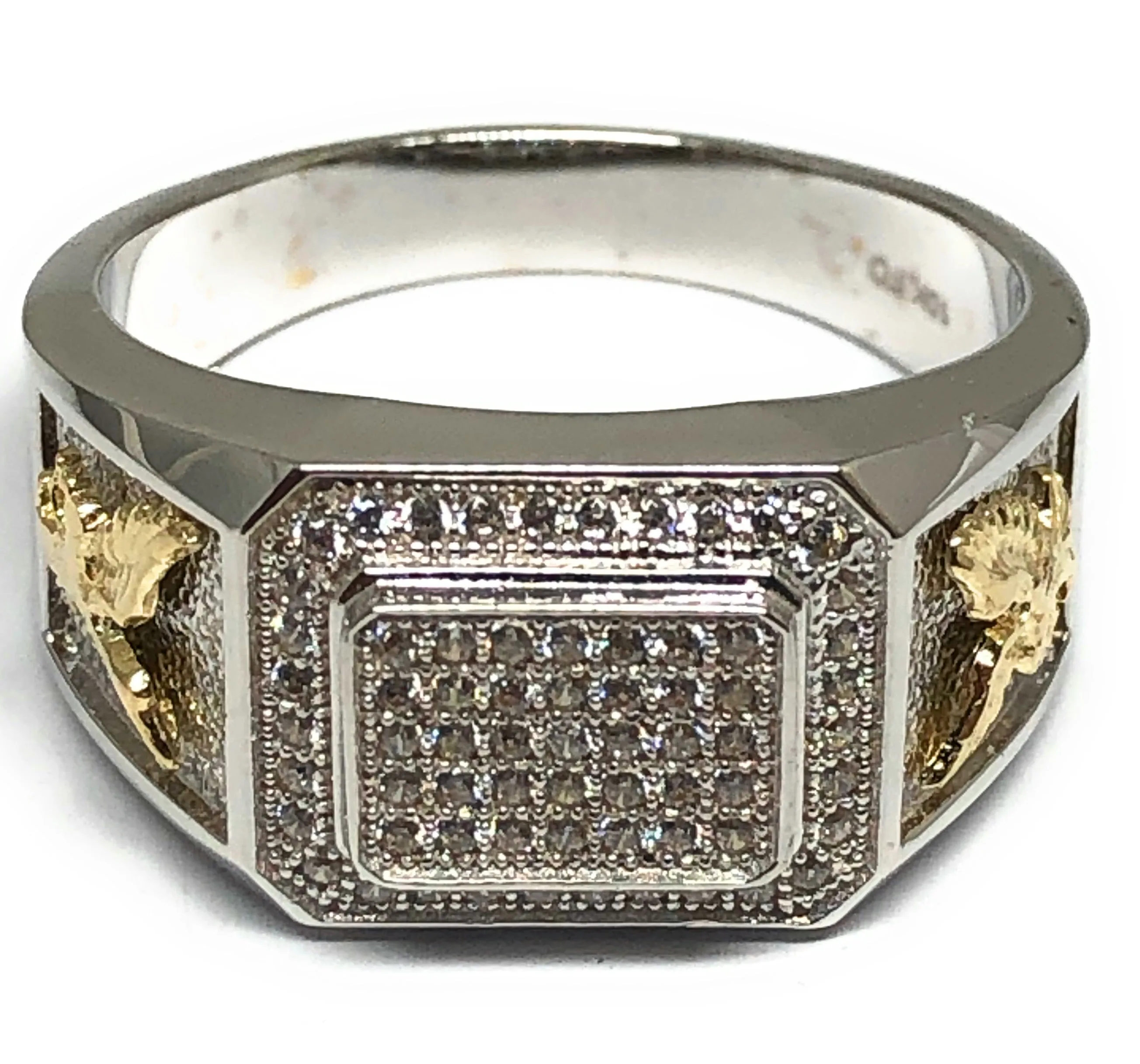 10k Solid Gold 2-Tone White Gold CZ Ring (7.5g) (FC 130)