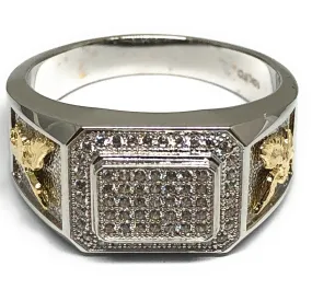 10k Solid Gold 2-Tone White Gold CZ Ring (7.5g) (FC 130)