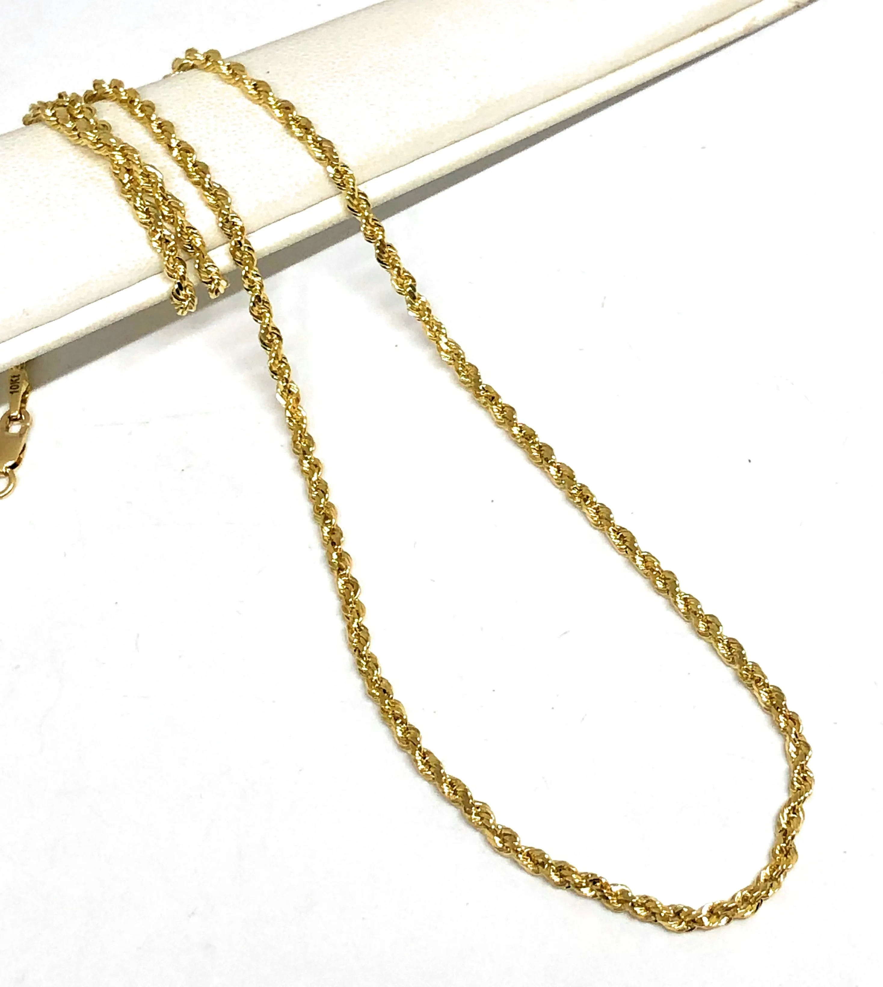 14k Solid Gold Yellow Rope Chain 18-26 inches 2.5mm (Semi-Hollow Style)