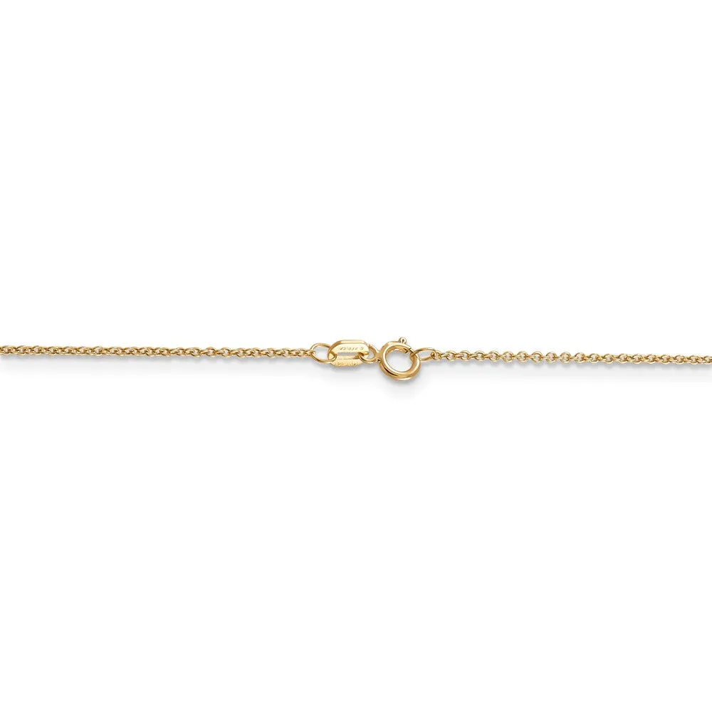 14k Yellow Gold 14mm Diamond Cut Plumeria Necklace