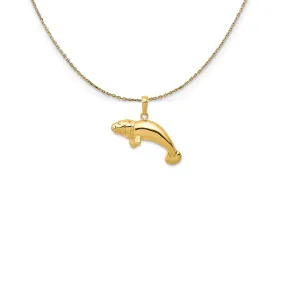 14k Yellow Gold 26mm Manatee Necklace