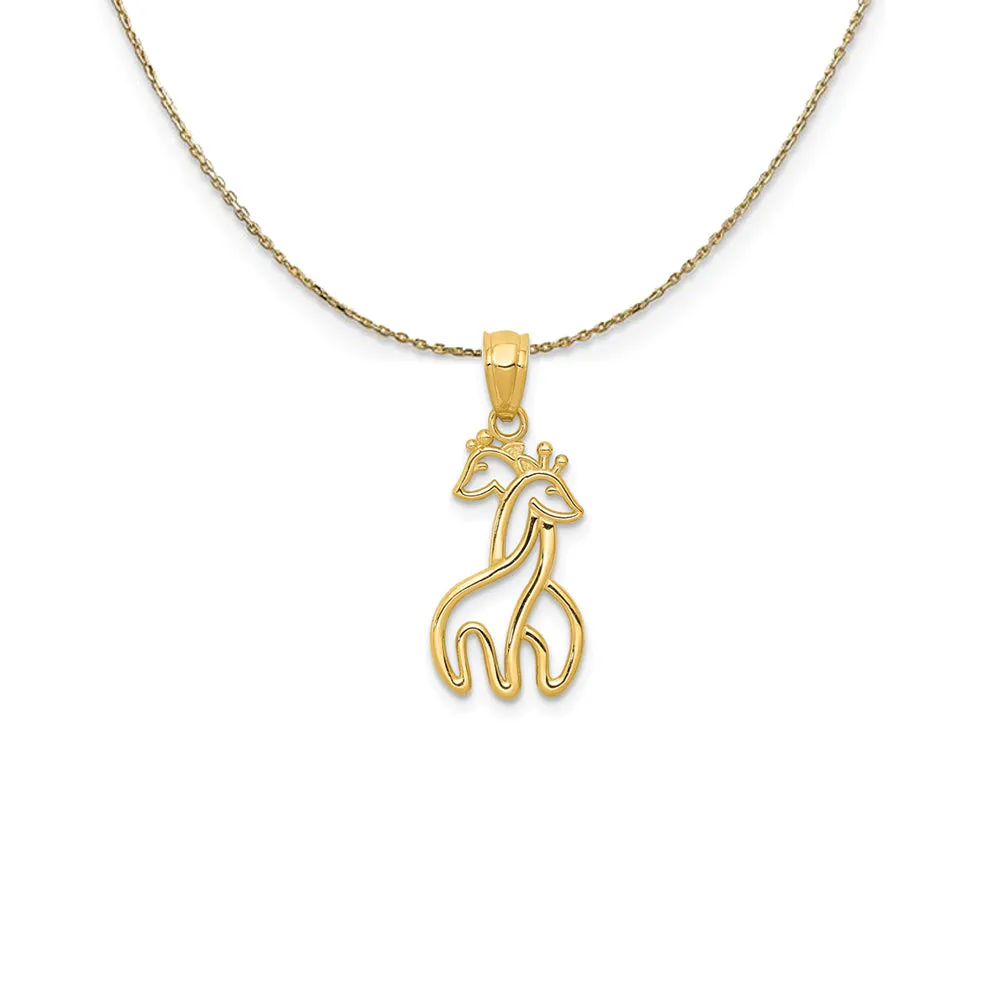 14K YELLOW GOLD GIRAFFES SILHOUETTE (22M NECKLACE