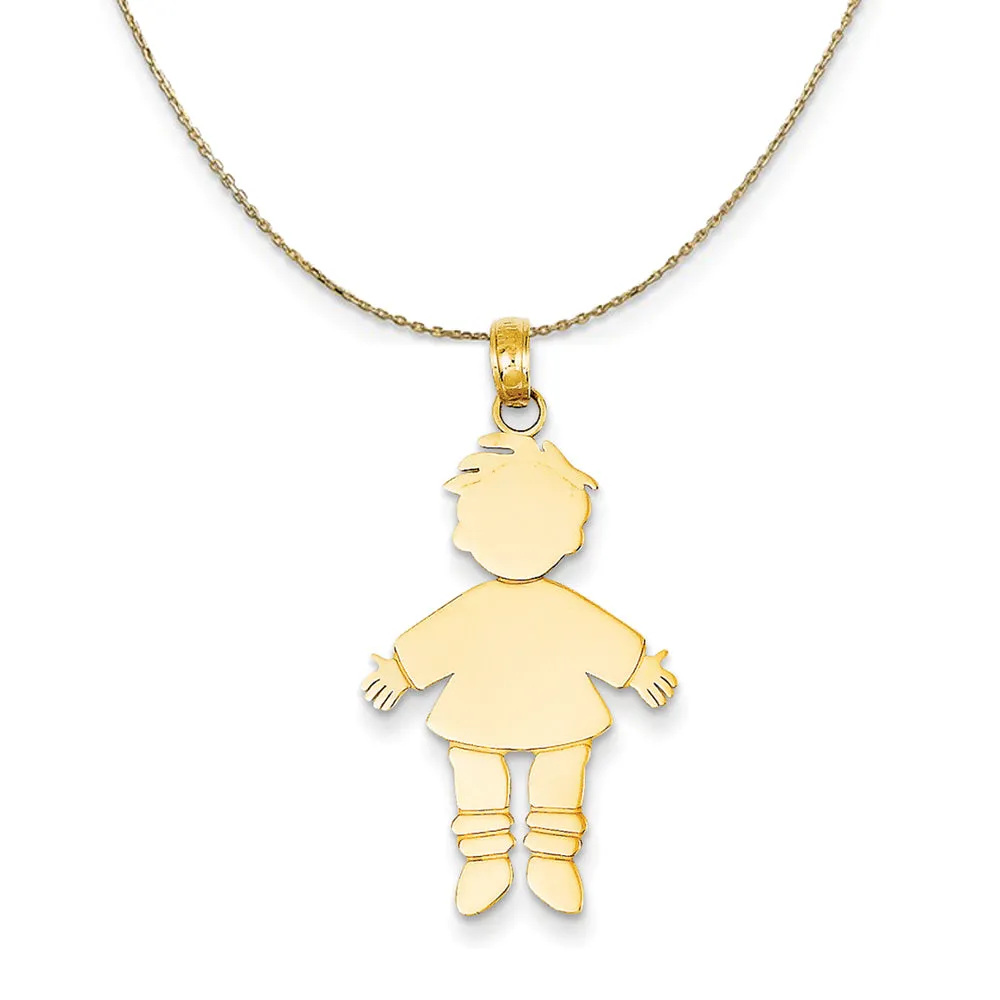 14K YELLOW GOLD POLISHED BOY (17M NECKLACE