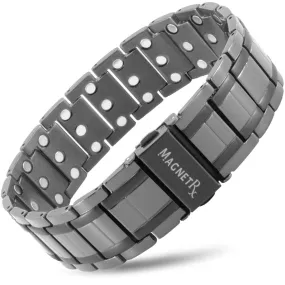 3x Strength Titanium Magnetic Bracelet for Men (Gunmetal)