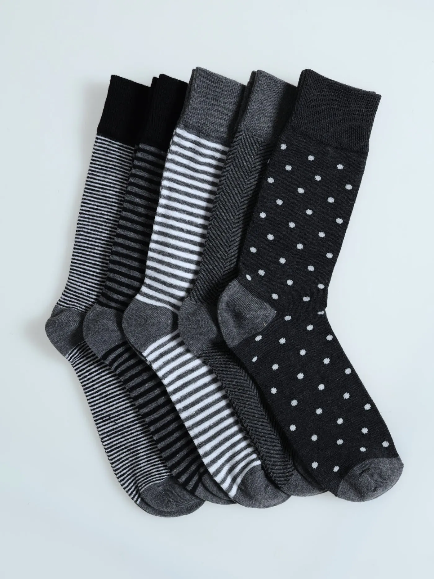 5 Pack Anklet Socks - Grey