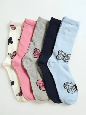 5 Pack Crew Fashion Socks