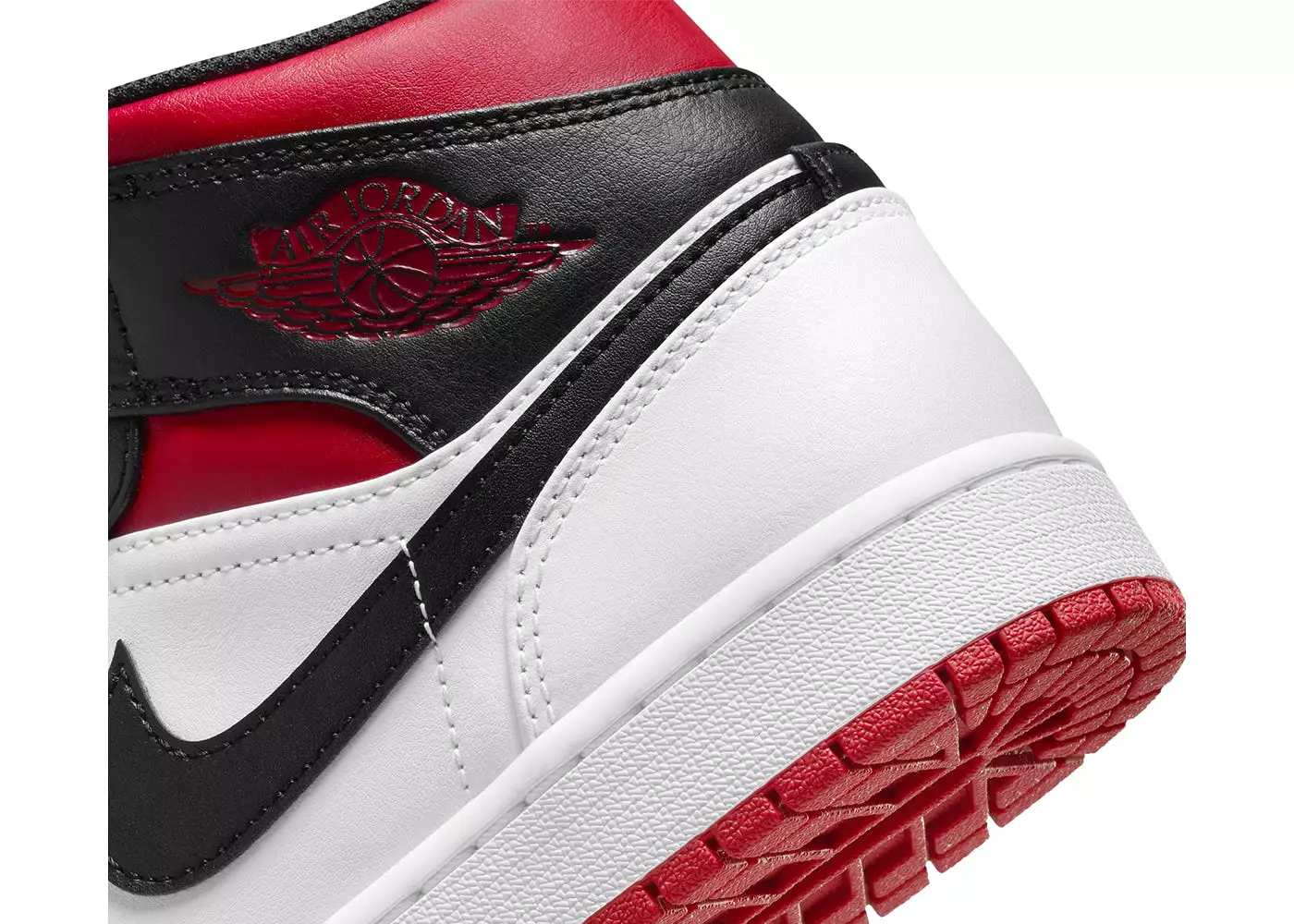 Air Jordan 1 Mid Black Toe White Gym Red