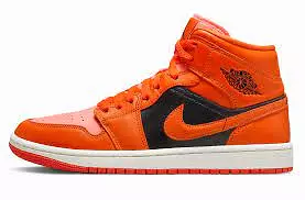 Air Jordan 1 Mid Orange Black