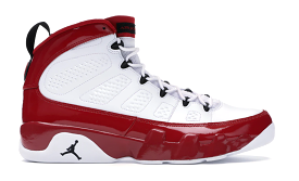 Air Jordan Retro 9 White Gym Red