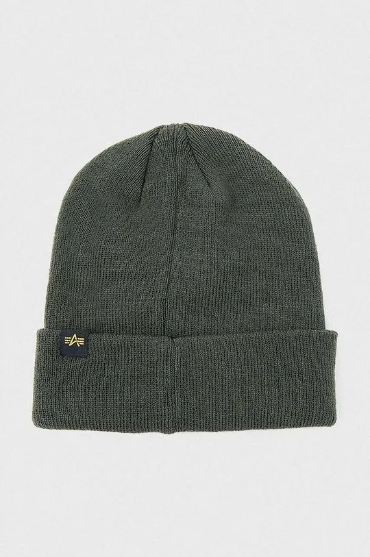 Alpha Industries beanie Crew Beanie green color