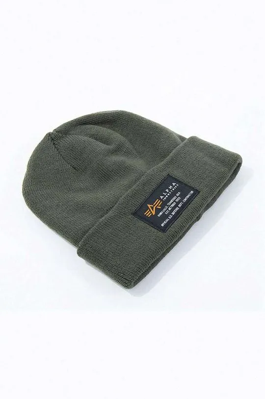 Alpha Industries beanie Crew Beanie green color