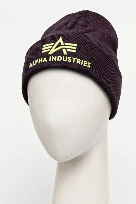 Alpha Industries beanie violet color