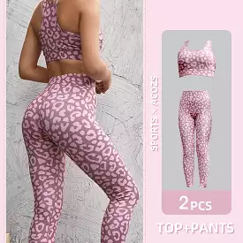 AshoreShop Womens Yoga Bodysuit Fitness Workout Pink Leopard Suit