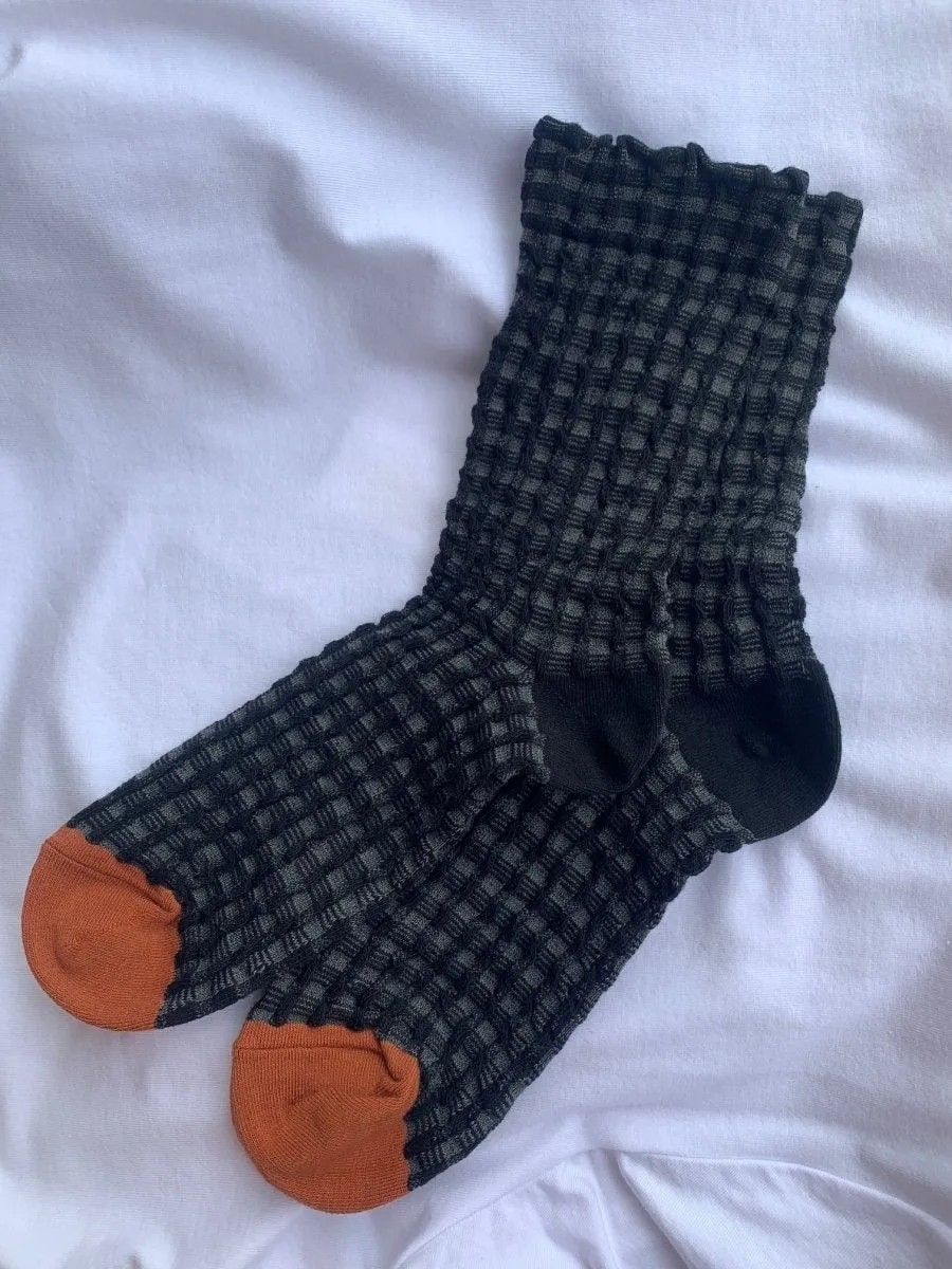 Billy Bamboo Gingham Socks (Earth Tones)