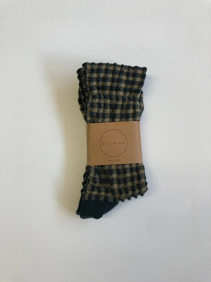 Billy Bamboo Gingham Socks (Earth Tones)