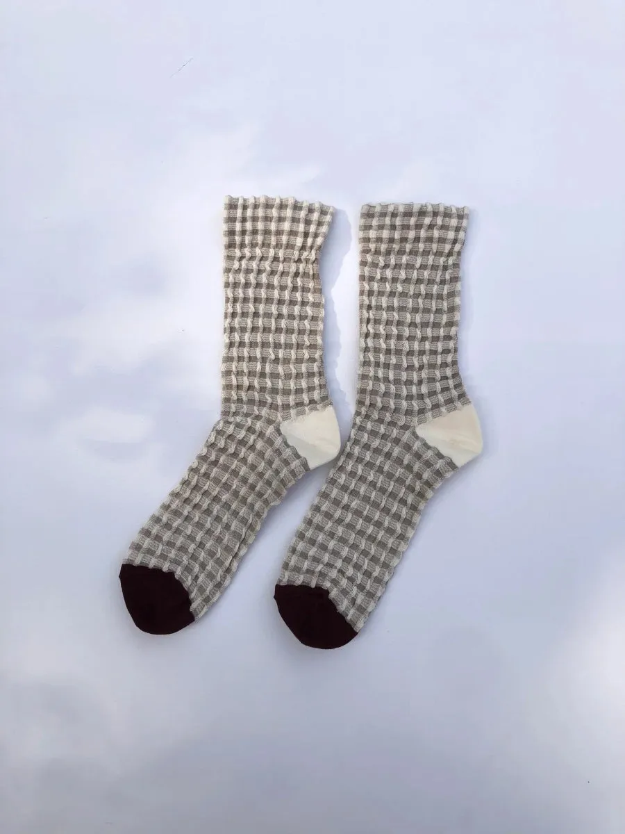 Billy Bamboo Gingham Socks (Earth Tones)