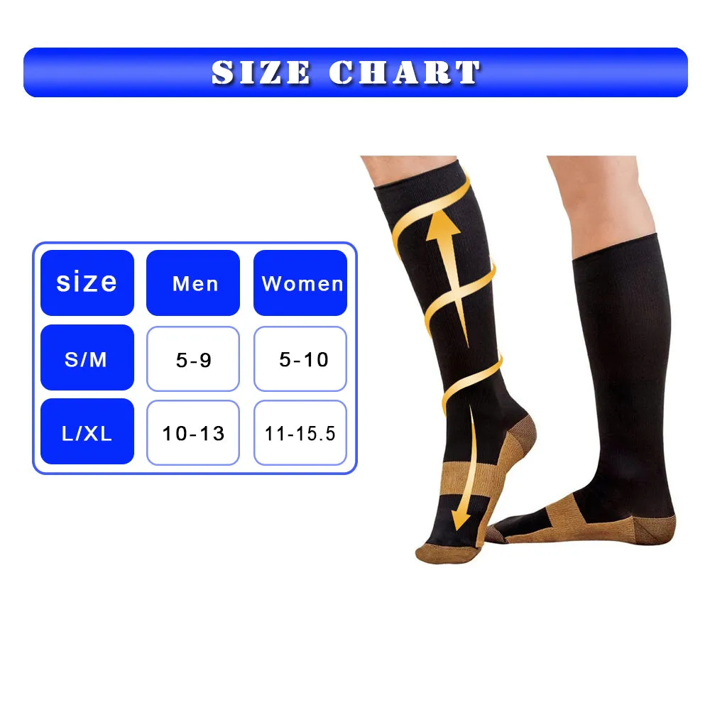 Black Compression Blood Circulation Promotion Slimming Socks for Men