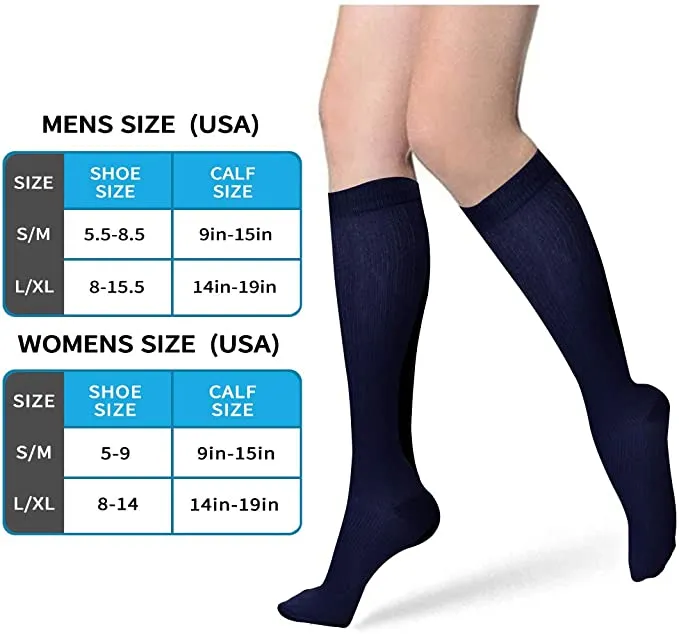 Black Compression Blood Circulation Promotion Slimming Socks for Men