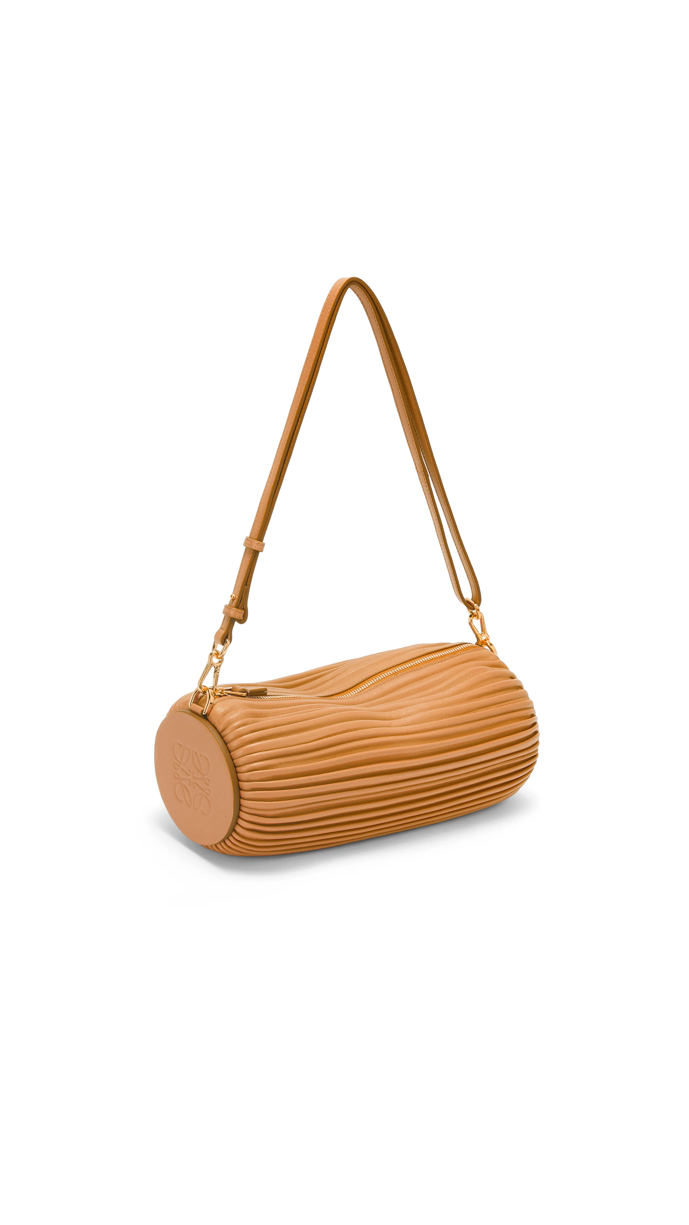 Bracelet Pouch in Pleated Nappa - Warm Desert