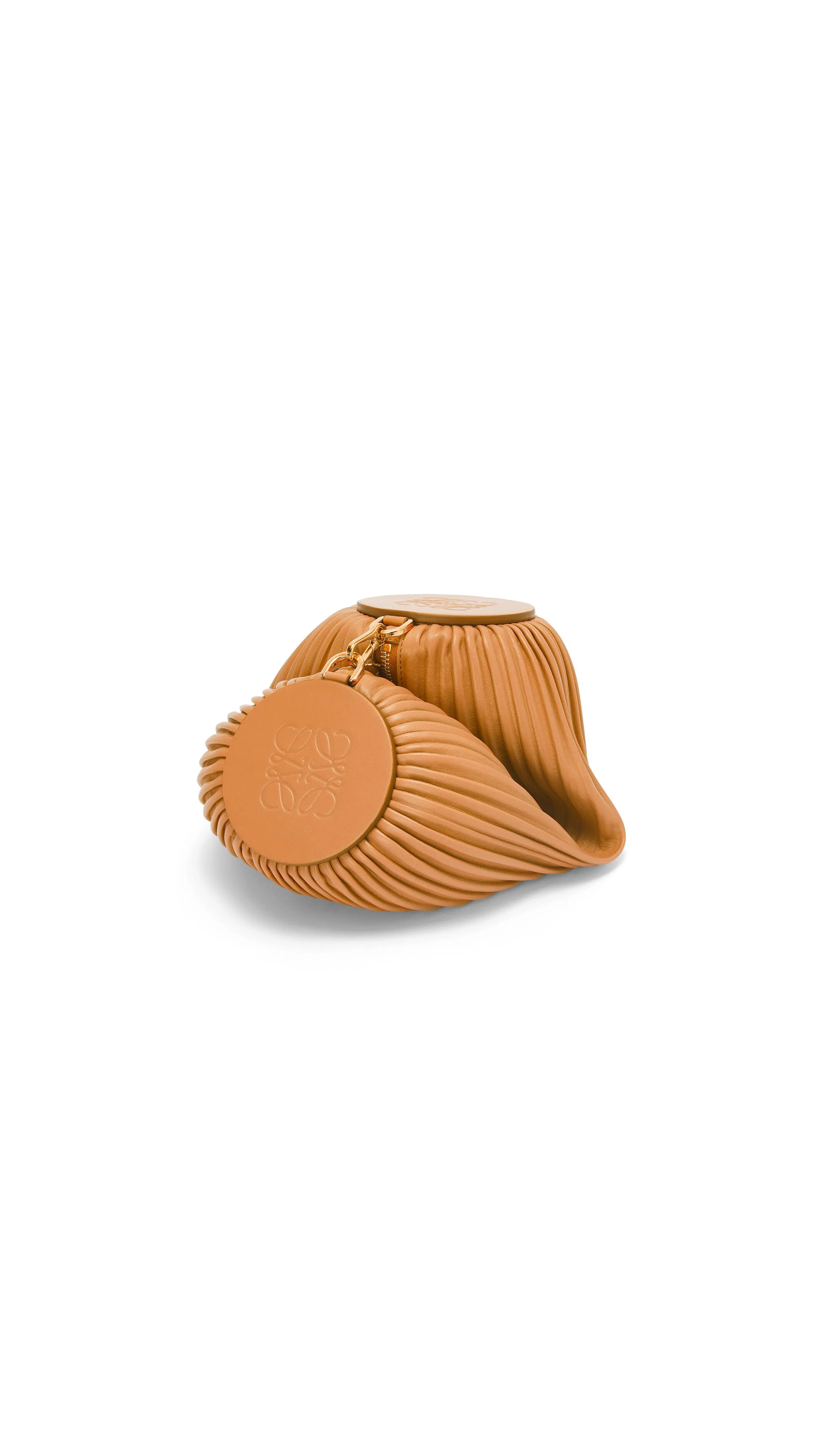 Bracelet Pouch in Pleated Nappa - Warm Desert