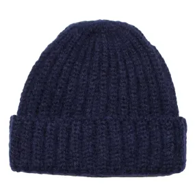 cableami - Mohair Tube-Yarn Beanie - Navy