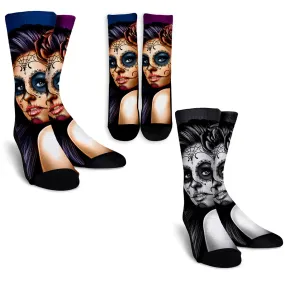 Calavera Sugar Skull Crew Socks