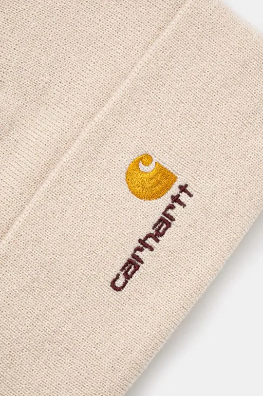 Carhartt WIP beanie American Script Beanie beige color I034235.MOOXX