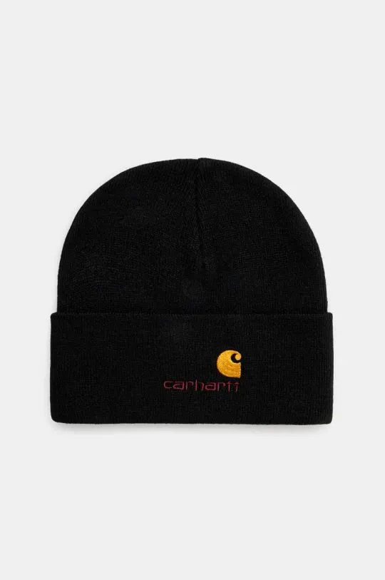 Carhartt WIP beanie American Script Beanie black color I034235.89XX