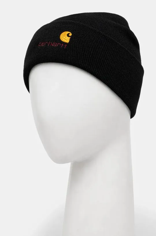 Carhartt WIP beanie American Script Beanie black color I034235.89XX