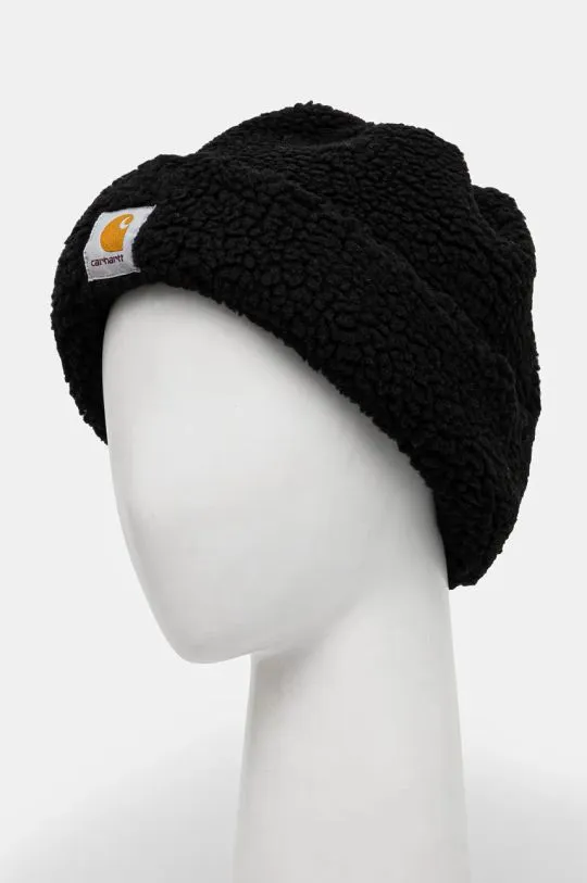 Carhartt WIP beanie Prentis Beanie black color thick knit I033848.89XX