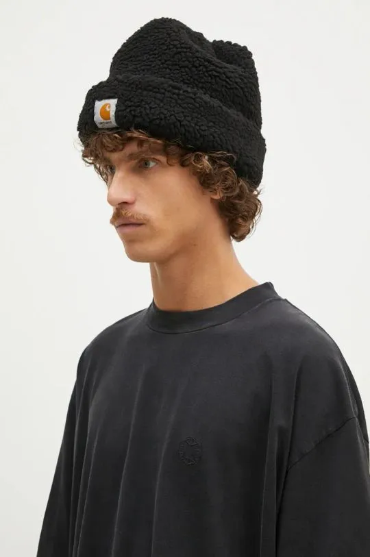 Carhartt WIP beanie Prentis Beanie black color thick knit I033848.89XX