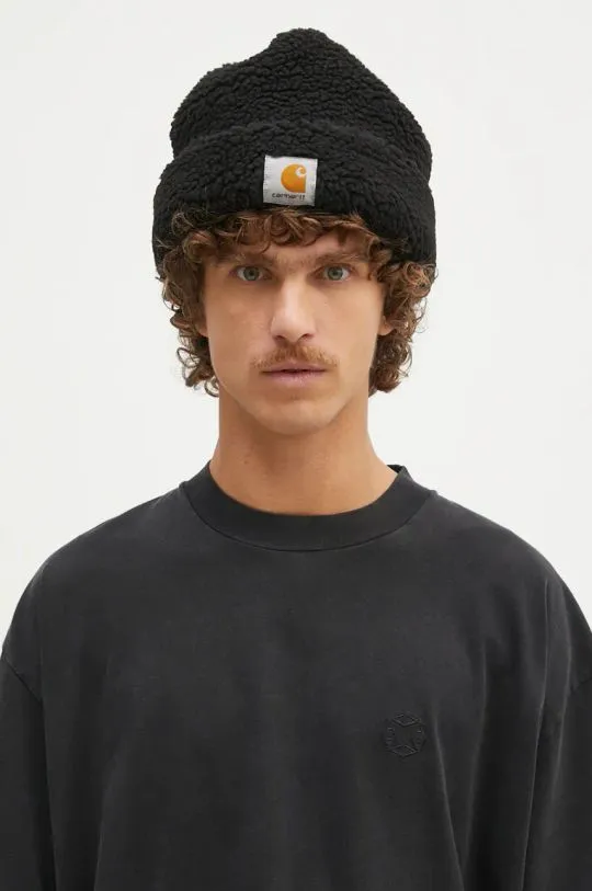 Carhartt WIP beanie Prentis Beanie black color thick knit I033848.89XX