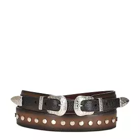 CD942RS - Cuadra black western cowgirl python belt for women