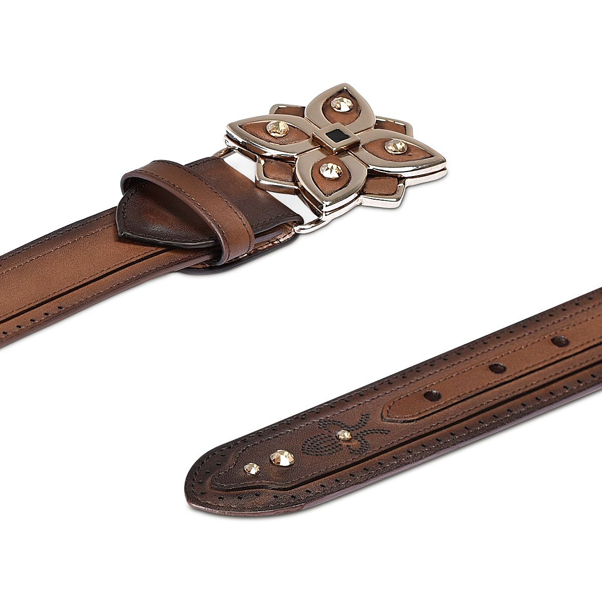 CDA10RS - Cuadra brown casual cowhide belt for woman