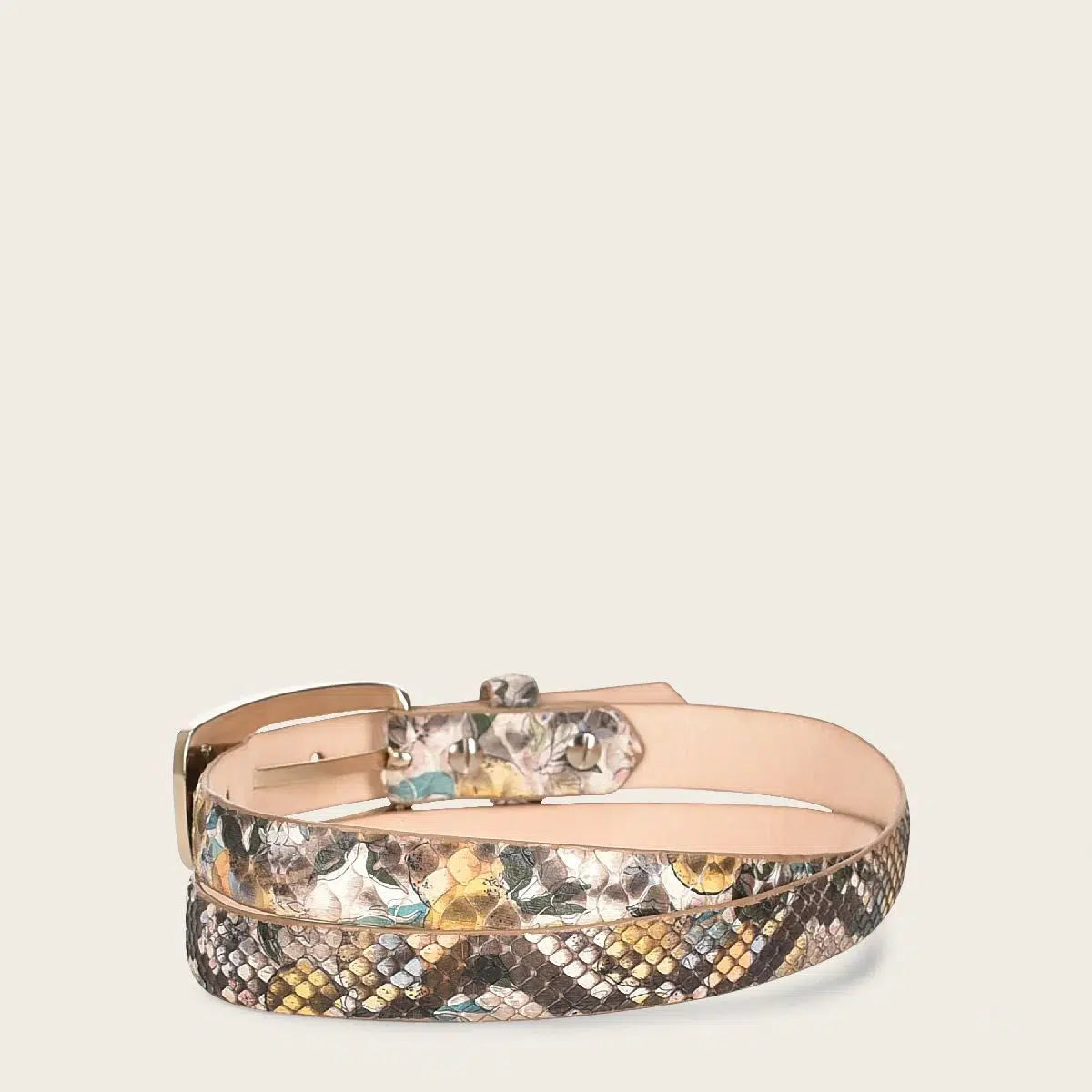 CDA21PI - Cuadra grey casual python belt for woman