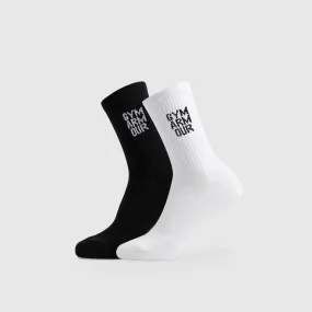 Crew Socks 2Pcs (Black + White)