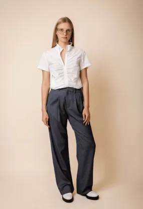 Criss Cross Dress Pant in Charcoal