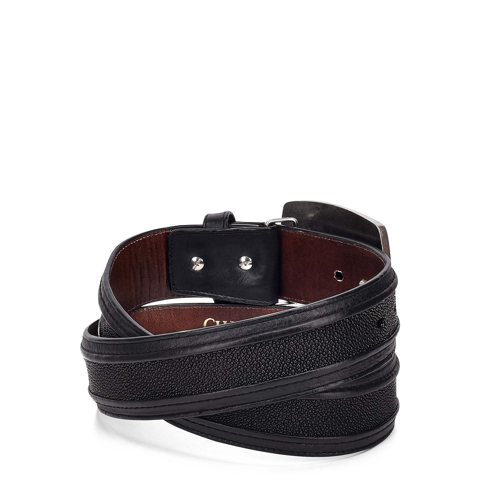 CV9B4MA - Cuadra black western fashion Stingray belt for men