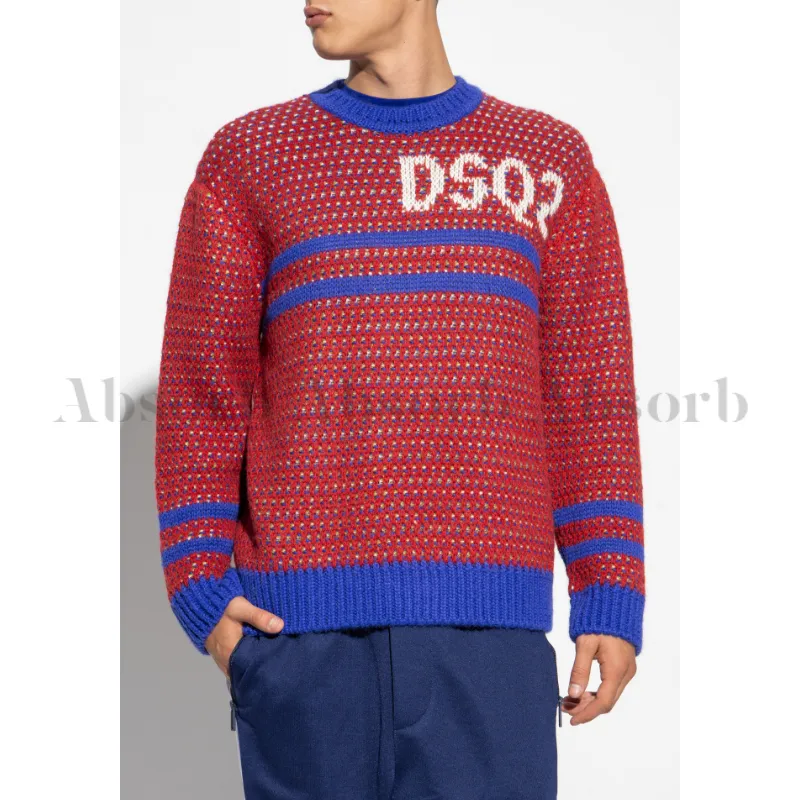 D SQUARED2  |Crew Neck Wool Street Style Long Sleeves Logo Luxury