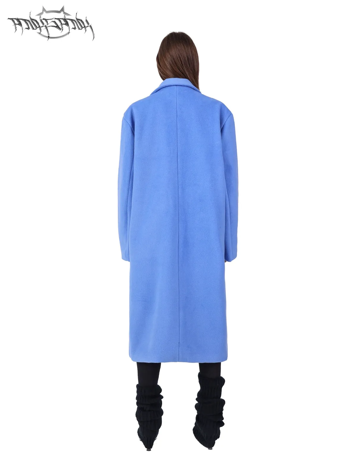 Fake Two-piece Mid-length Shoulder Pads Loose Coat