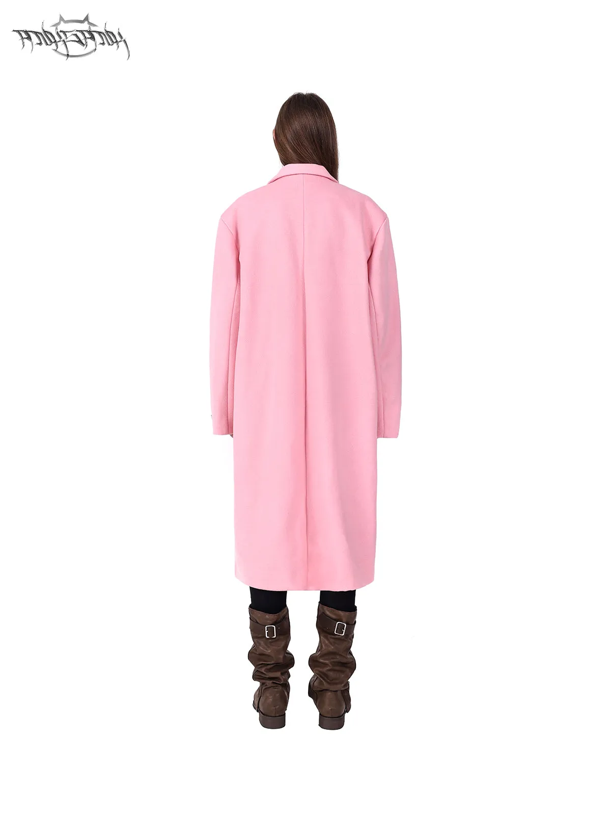 Fake Two-piece Mid-length Shoulder Pads Loose Coat