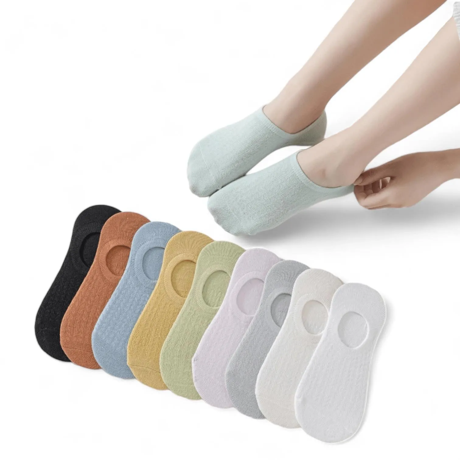 FOOTSIES 10Pairs Summer Mesh Low Cut Socks Set