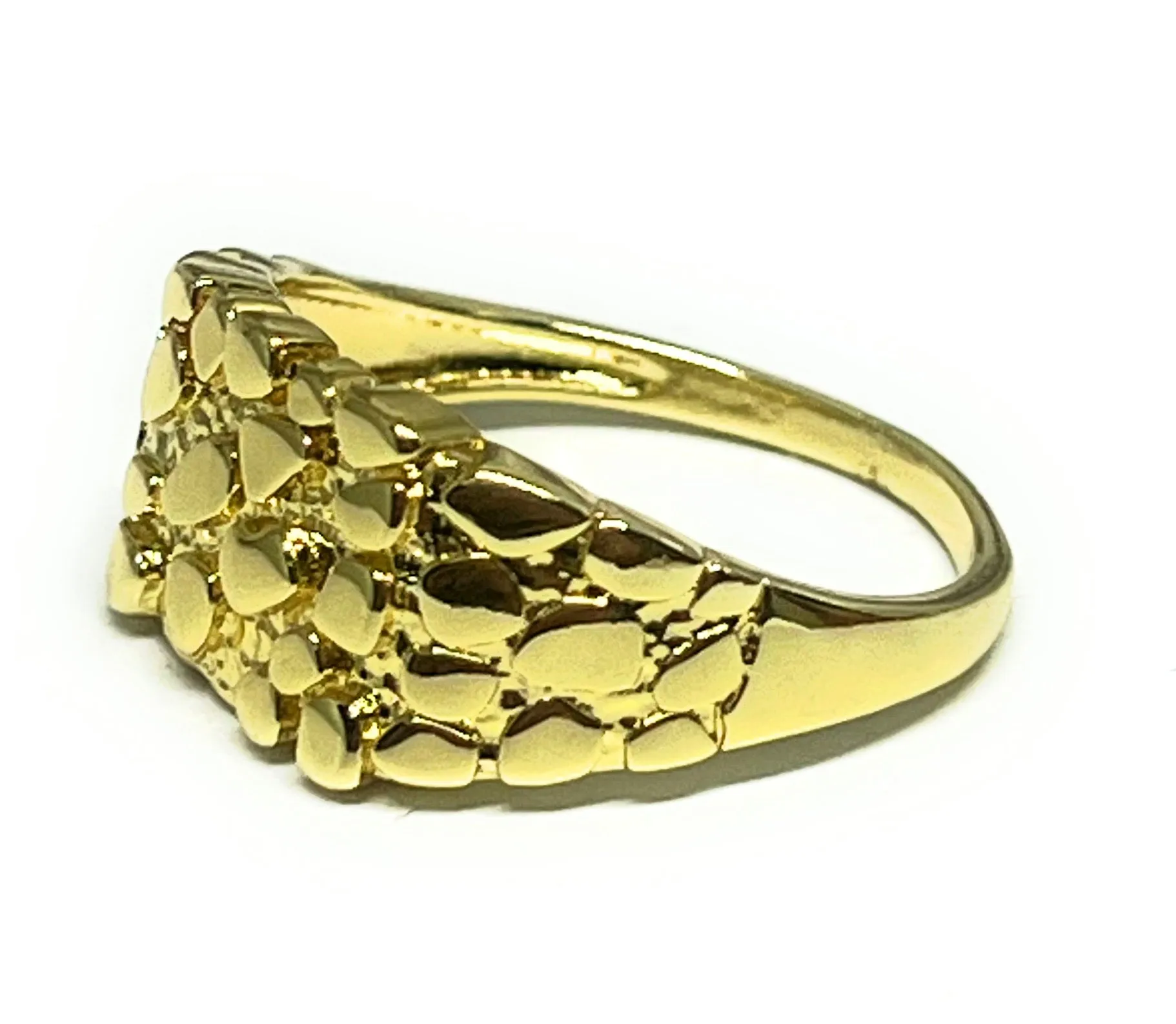 GOLD PLATED CLASSIC SQUARE NUGGET RING ANILLO