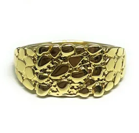 GOLD PLATED CLASSIC SQUARE NUGGET RING ANILLO