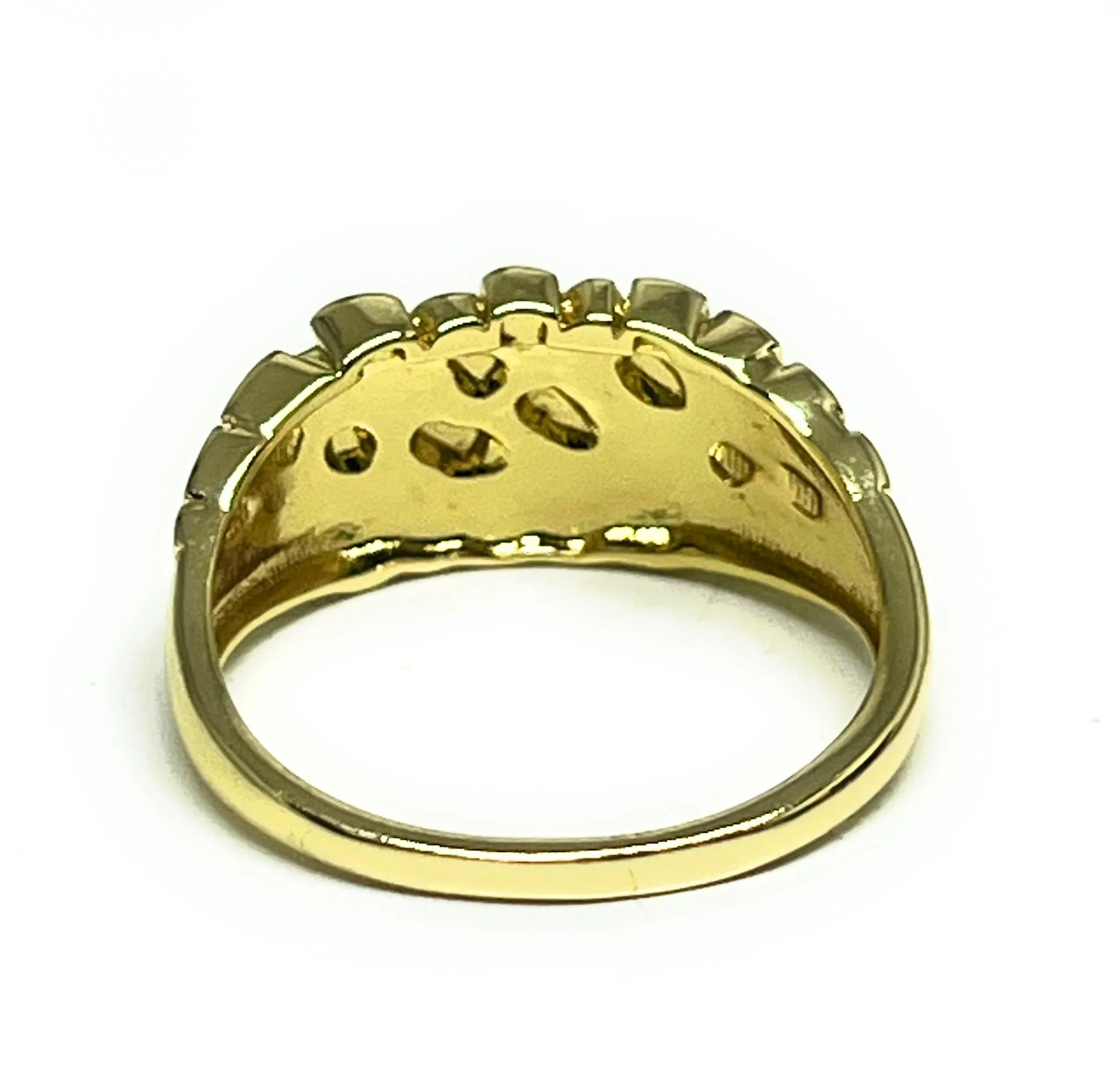 GOLD PLATED CLASSIC SQUARE NUGGET RING ANILLO