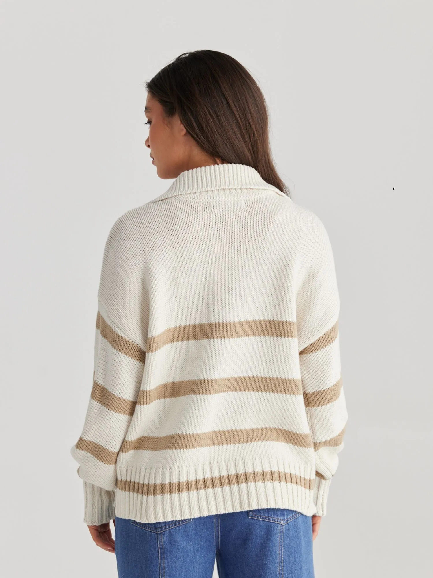 Goldie Stripe Knit | Ecru