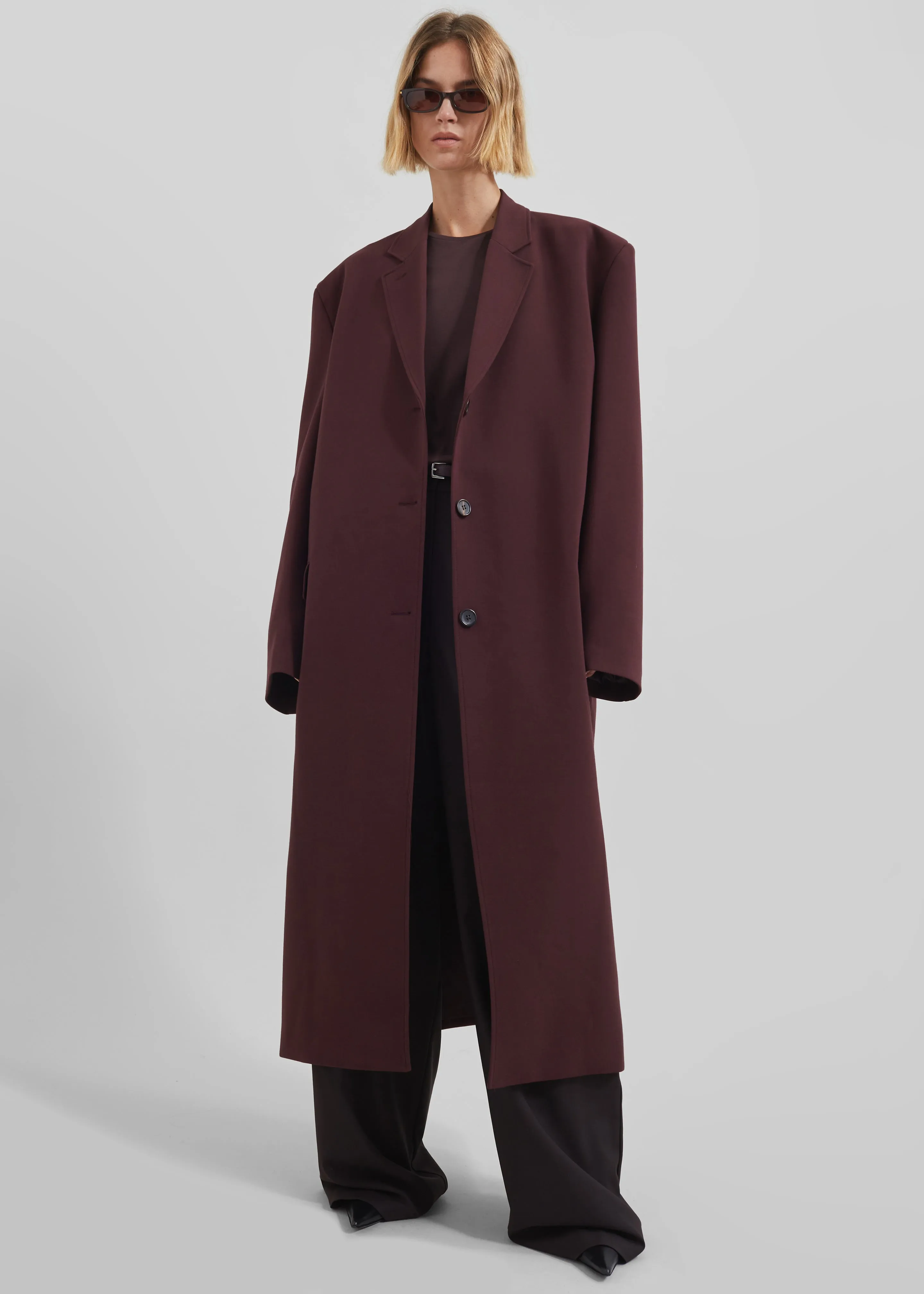 Hampton Long Coat - Burgundy