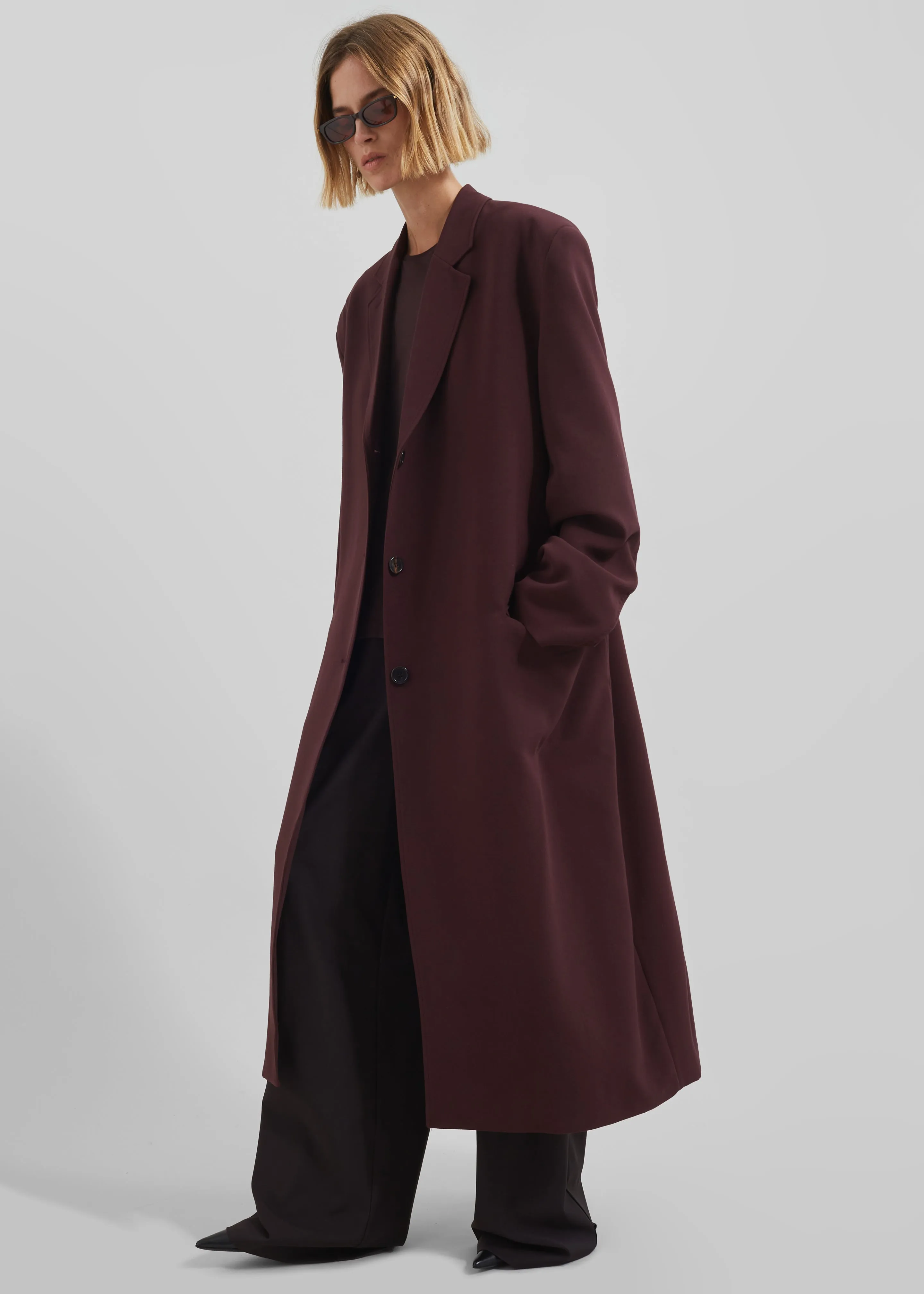 Hampton Long Coat - Burgundy