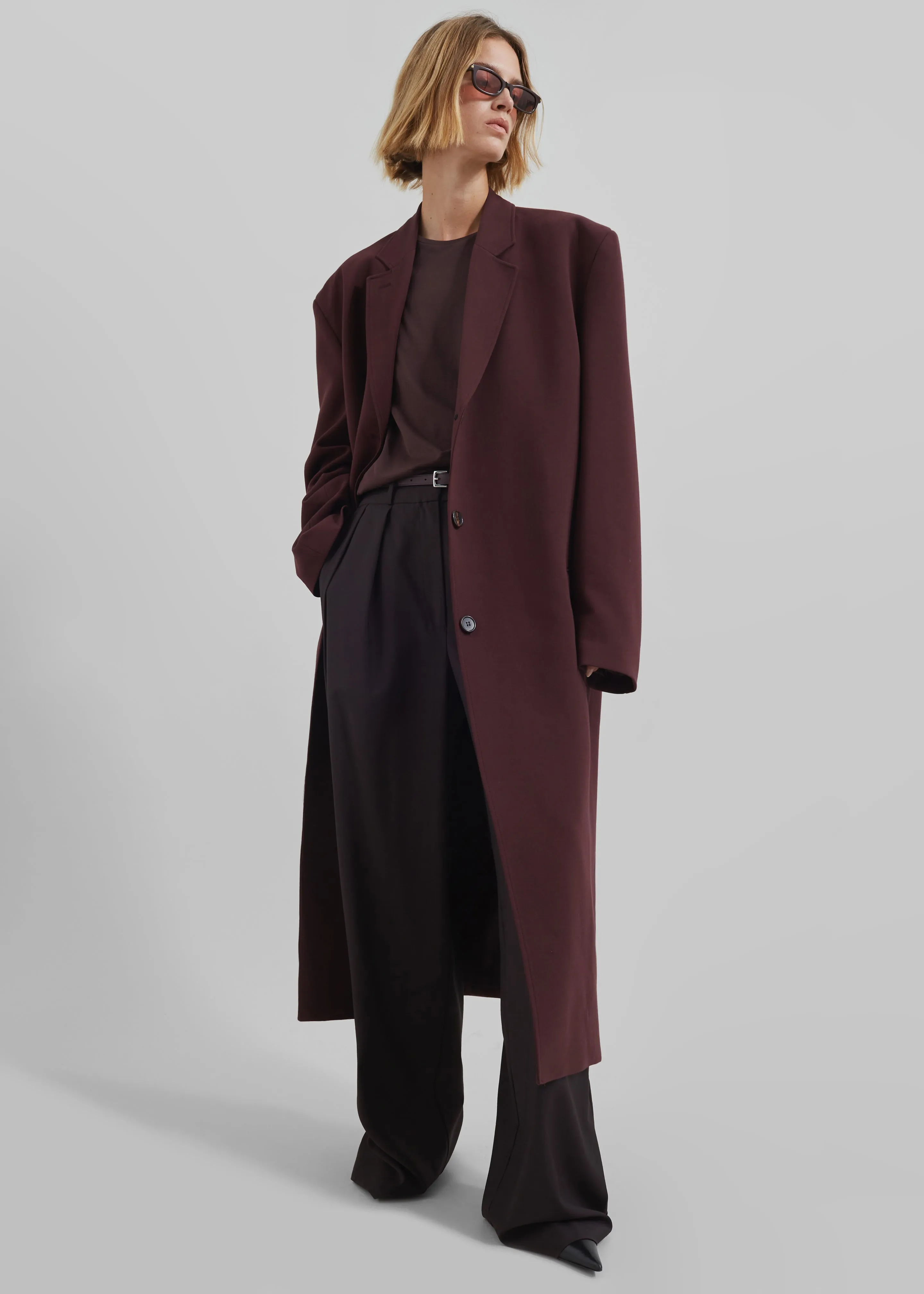 Hampton Long Coat - Burgundy