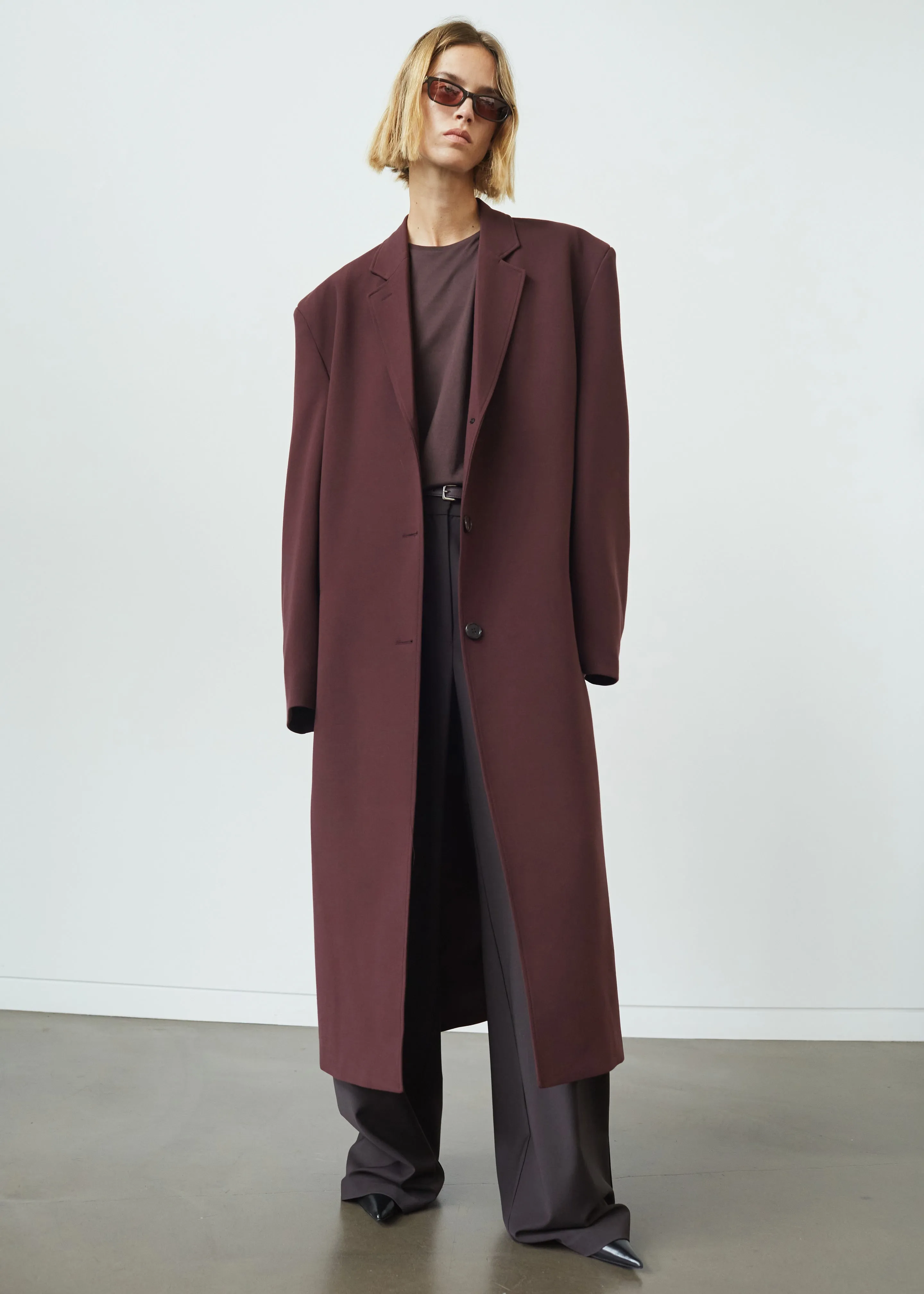 Hampton Long Coat - Burgundy